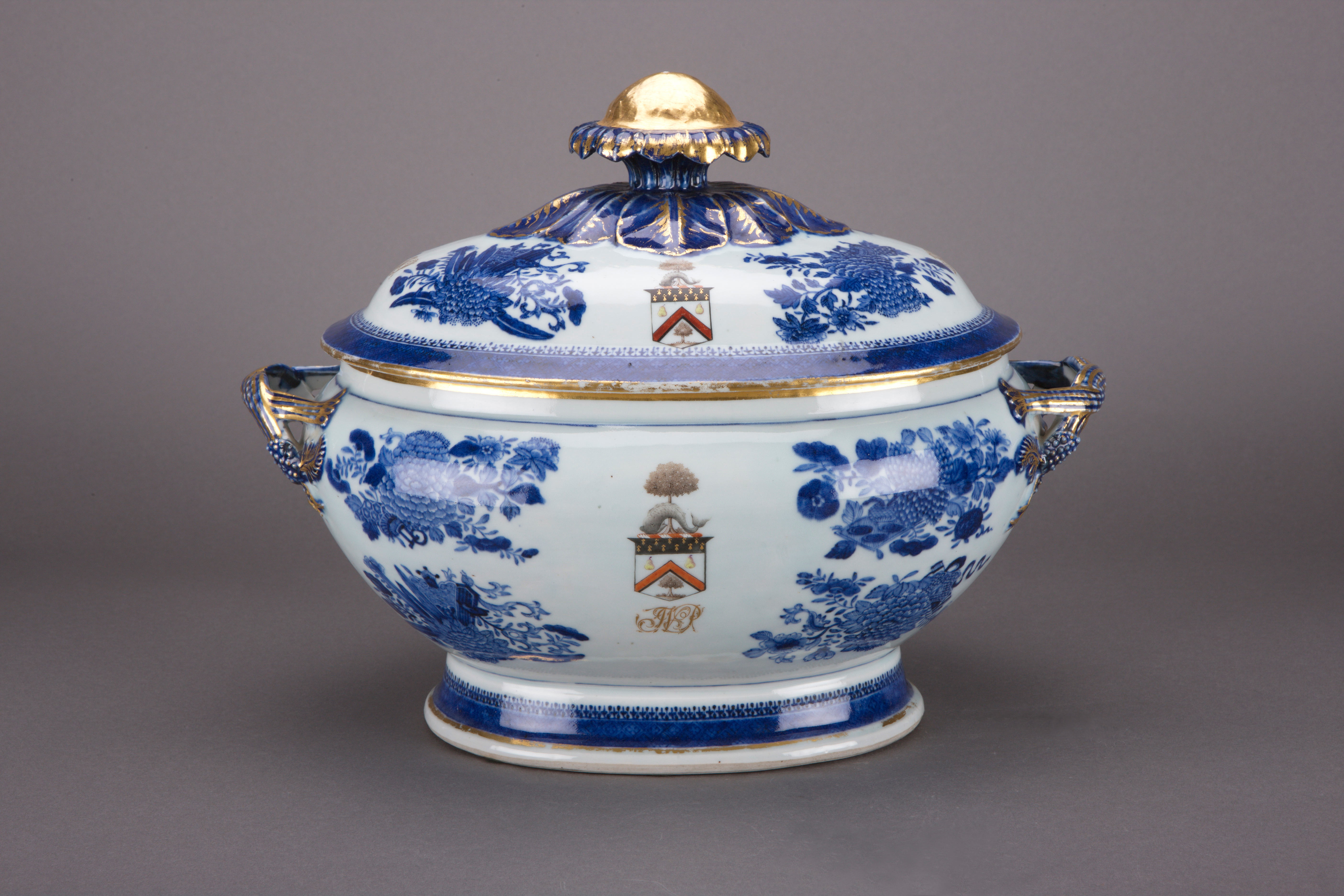 中国古美術•文房具•清時代染付水盂•在銘 ：XG44-